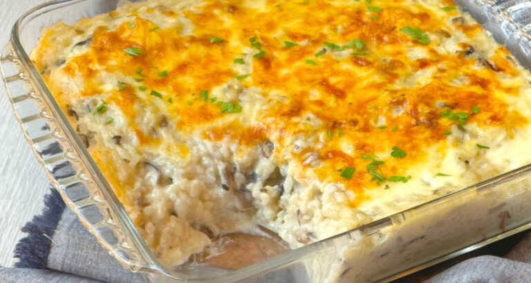 Cheesy Mushroom Rice Casserole