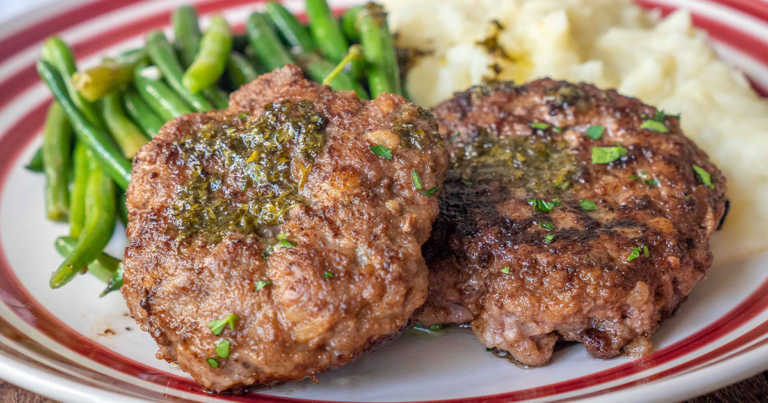 Julia Child’s Ground Beef Patties (Bifteck Haché A La Lyonnaise)