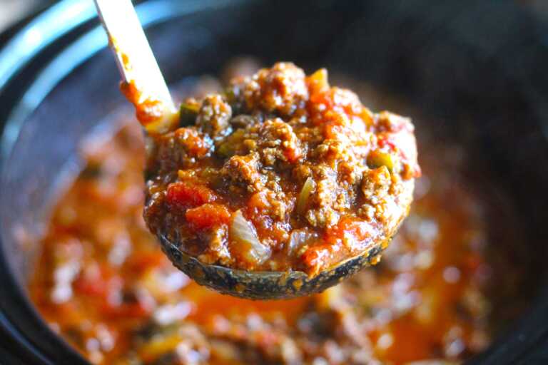 Slow Cooker No-Bean Chili