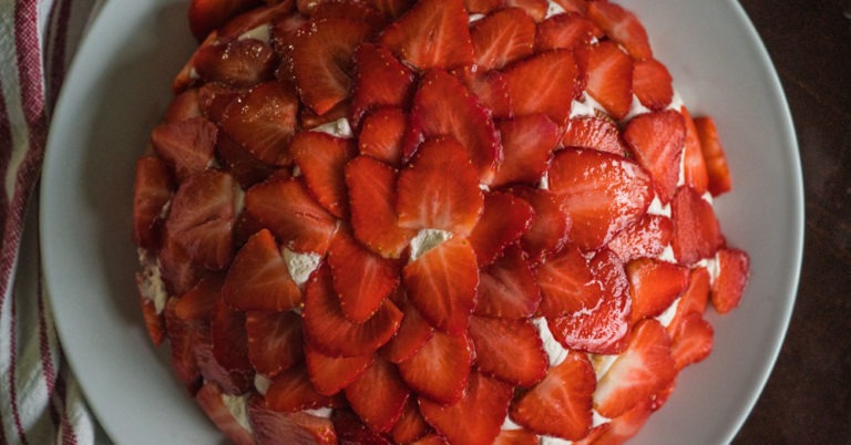 Upside Down Strawberry Shortcake Cheesecake